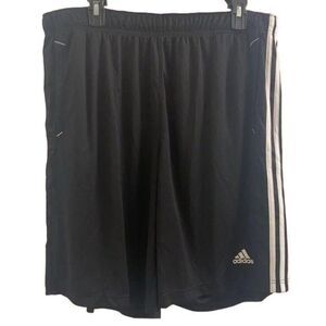Adidas Essential Training Shorts Black/White Stripes Sz XL